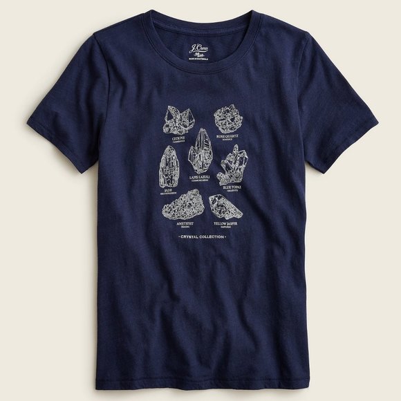 J. Crew Tops - J. Crew Plus Vintage Cotton Crystals Navy T-shirt NWT